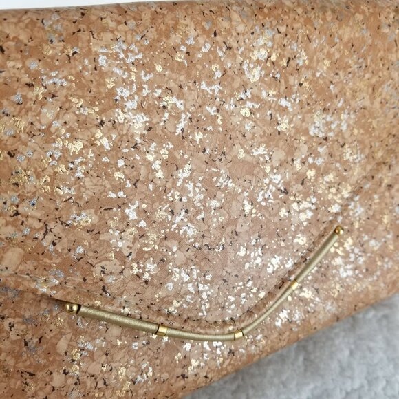 Vintage Cork Envelope Clutch Purse 10inx6in Womens《330》P - Picture 6 of 9